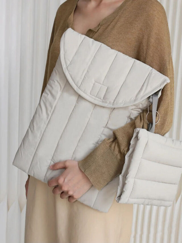 Pochette Ordinateur Matelassée - Gris